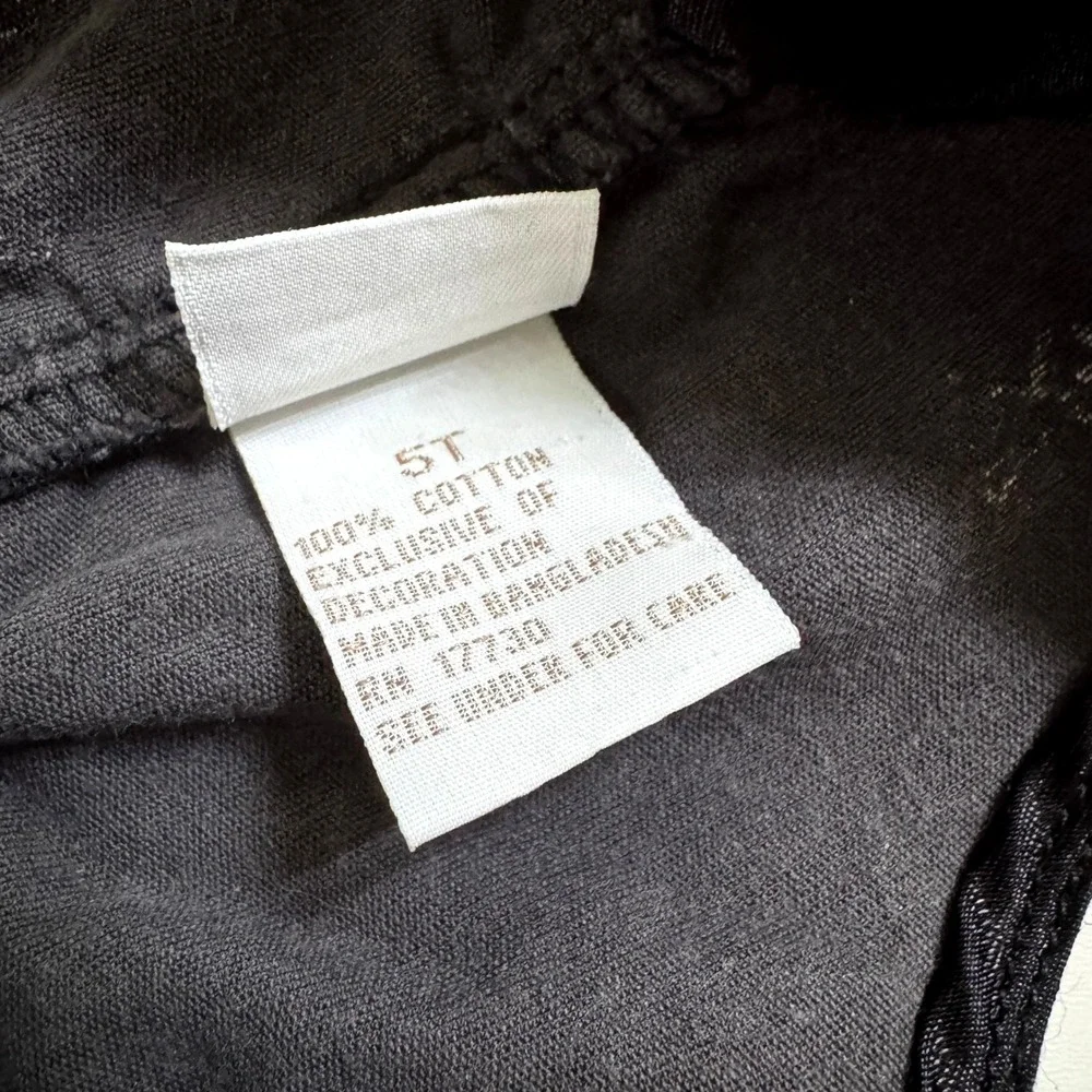 Vintage 90's Cherokee Overalls 5T Black Floral Velvet Embroidered Satin Trim